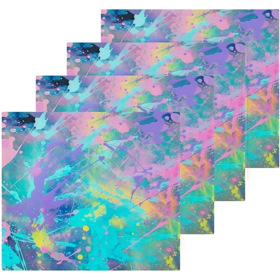 Coolnut Splatter Painting Washcloths, Soft and Absorbent Cotton Towel, 6 Pack 12 X 12 Inches Premium Quick Dry Face Towel Wash cloth