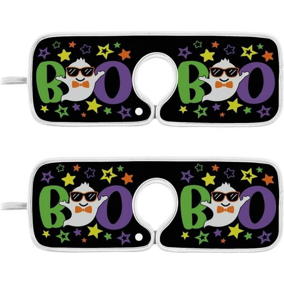 Coolnut Spooky Cute Star Sink Splash Guard for Faucet 2 Packs Faucet Absorbent Mats, Halloween Colorful Faucet Handle Drip Catcher Quickly Drying Mat for Kitchen Counter Bathroom, 14.9"x5.5"