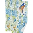 thumbnail image 1 of Coolnut Spring Blue Flowers Birds Hand Towels 2 PCS, Floral Butterfly Kitchen Towel Ultra Soft and Highly Absorbent,Decorative Fingertip Face Towel for Bathroom Hotel, 28.3"x 14.4", 1 of 5