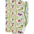 thumbnail image 1 of Coolnut Spring Cartoon Birds Hand Towels 2 PCS, Colorful Leaf Branch Kitchen Towel Ultra Soft and Highly Absorbent,Decorative Fingertip Face Towel for Bathroom Hotel, 28.3"x14.4", 1 of 5