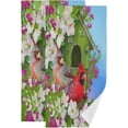 thumbnail image 1 of Coolnut Spring Flower Cardinal Hand Towels 2 PCS, Summer Birds House Kitchen Towel Ultra Soft and Highly Absorbent,Decorative Fingertip Face Towel for Bathroom Hotel, 28.3"x 14.4", 1 of 5