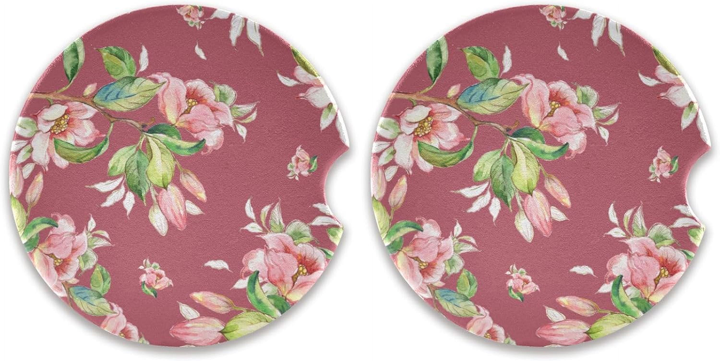 Coolnut Spring Flowers Branches Red Car Coasters, Set of 2 Non-Slip ...