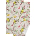 thumbnail image 1 of Coolnut Spring Yellow Birds Flower Hand Towels 2 PCS, Pink Floral Branch Kitchen Towel Ultra Soft and Highly Absorbent,Decorative Fingertip Face Towel for Bathroom Hotel, 28.3"x 14.4", 1 of 5