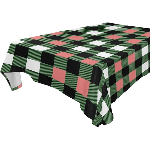 Coolnut St Patrick Buffalo Plaid Tablecloth Rectangle Colorful Table Cloth Large Square Table Cover for Dining Kitchen Party 54"x54" Decor Gift