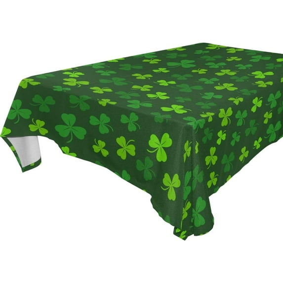 Coolnut St Patrick Clover Shamrock Tablecloth Rectangle Colorful Table Cloth Large Square Table Cover for Dining Kitchen Party 60"x108" Decor Gift