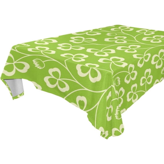 Coolnut St Patrick Lucky Shamrock Tablecloth Rectangle Colorful Table Cloth Large Square Table Cover for Dining Kitchen Party 60"x120" Decor Gift