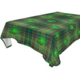 thumbnail image 1 of Coolnut St Patrick Plaid Clovers Tablecloth Rectangle Colorful Table Cloth Large Square Table Cover for Dining Kitchen Party 54"x54" Decor Gift, 1 of 7