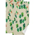 thumbnail image 1 of Coolnut St Patrick Shamrock Hand Towels 2 PCS, Ultra Soft and Highly Absorbent, Retro Style Decorative Fingertip Towel for Home, Bathroom, Kitchen, 28.3"x14.4", 1 of 4