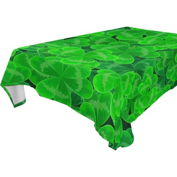 Coolnut St Patrick's Clover Tablecloth Rectangle Colorful Table Cloth Large Square Table Cover for Dining Kitchen Party 54"x72" Decor Gift