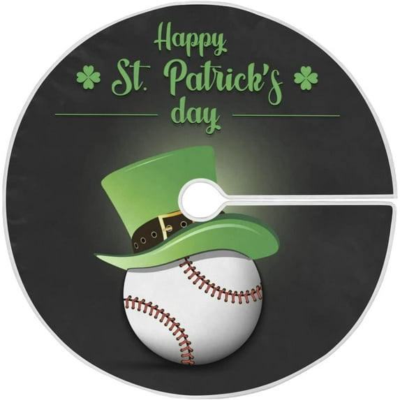 Coolnut St. Patrick's Day Christmas Tree Skirt 48", St. Patrick's Day Tree Skirt Double Layers Polyester Easter Tree Skirt for St. Patrick's Day Holiday Party Decoration
