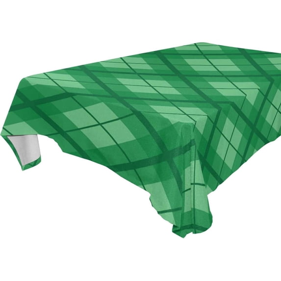 Coolnut St Patrick's Day Clover Tablecloth, Waterproof Washable Polyester Square Table Cover, Durable Tablecloth for Kitchen Dining Table Party Decor, 54"X 72"