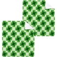 thumbnail image 1 of Coolnut St. Patrick's Day Clover Washcloths 2 Pack, Highly Absorbent Soft Cotton Fingertip Towels for Bathroom, Kitchen, Gym, Spa, Home Decor, 12 x 12 Inch Washcloth Gift, 1 of 7