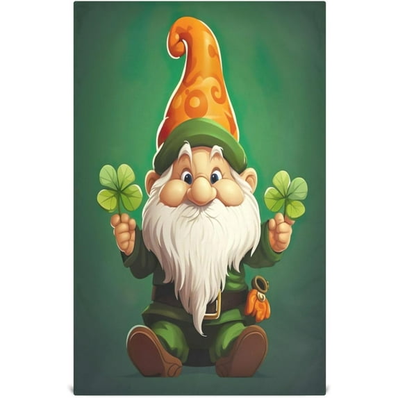 Coolnut St. Patrick's Day Cute Gnome Kitchen Dish Towel Set,Drying Kitchen Towels Tea Towels Gift Set for Drying Cleaning Cooking Baking 1Pcs Wash cloth