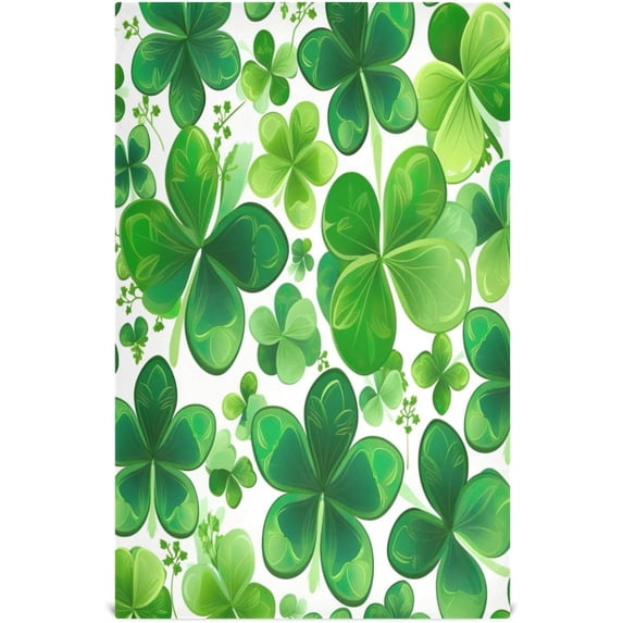 Coolnut St. Patrick's Day Green Clover Kitchen Dish Towel Set 6Pcs,Dishcloths Sets Fast Drying Kitchen Towels Tea Towels Gift Set for Drying Cleaning Cooking Baking576 Wash cloth