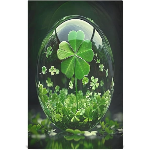 Coolnut St. Patrick's Day Green Clover Kitchen Dish Towel Set,Drying Kitchen Towels Tea Towels Gift Set for Drying Cleaning Cooking Baking 6Pcs Wash cloth