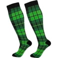 thumbnail image 1 of Coolnut St. Patrick's Day Green Stripe Pattern Compression Socks for Women&Men Circulation-Best Support for Nurses, Running, Athletic-1 Pairs Gift, 1 of 7