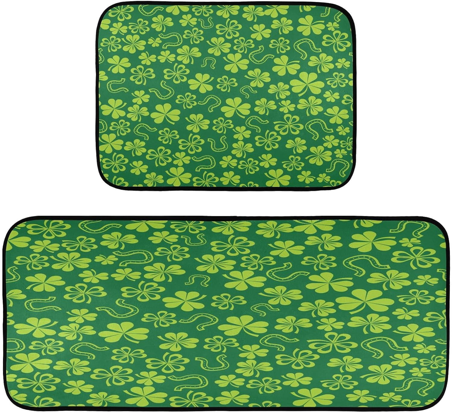 Coolnut St. Patrick's Day Shamrock Kitchen Rugs Mats 2 Piece Set, Non ...