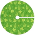 thumbnail image 1 of Coolnut St Patrick's Day Tree Skirt Home Decoration Large Round Leaf Clover Christmas Tree Skirt for Holiday Party Home Christmas Day Ornaments,35.4", 1 of 6