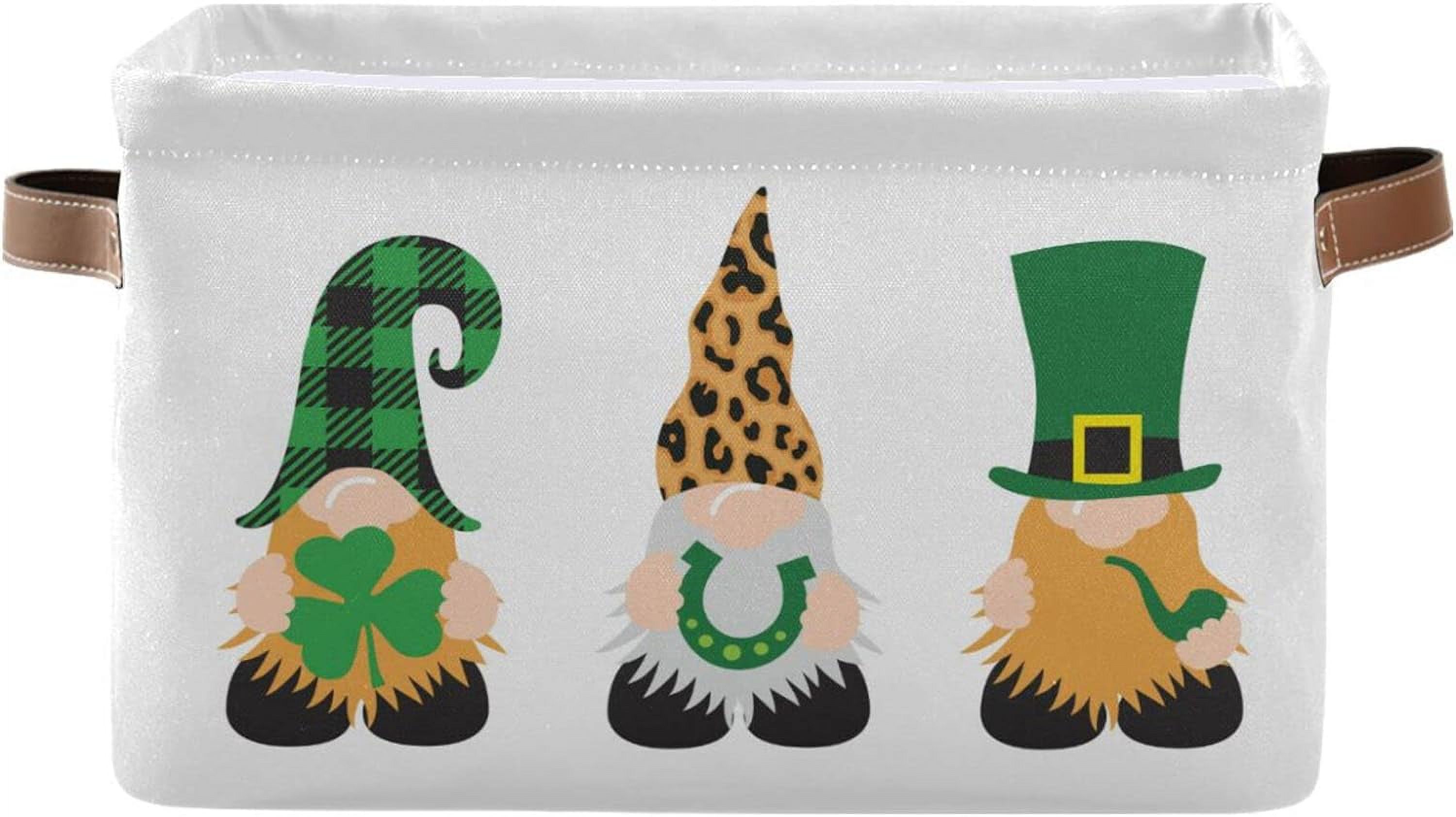 Coolnut St.patrick's Day Cartoon Gnome Large Square Storage Basket Bin ...