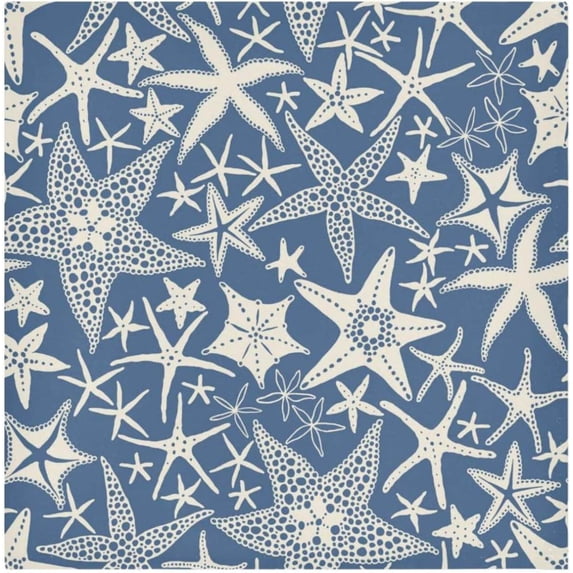 Coolnut Starfish Cloth Napkins Set of 6,Reusable Washable Polyester Dinner Table Napkins for Kitchen,Dining,Restaurant,Party Decoration