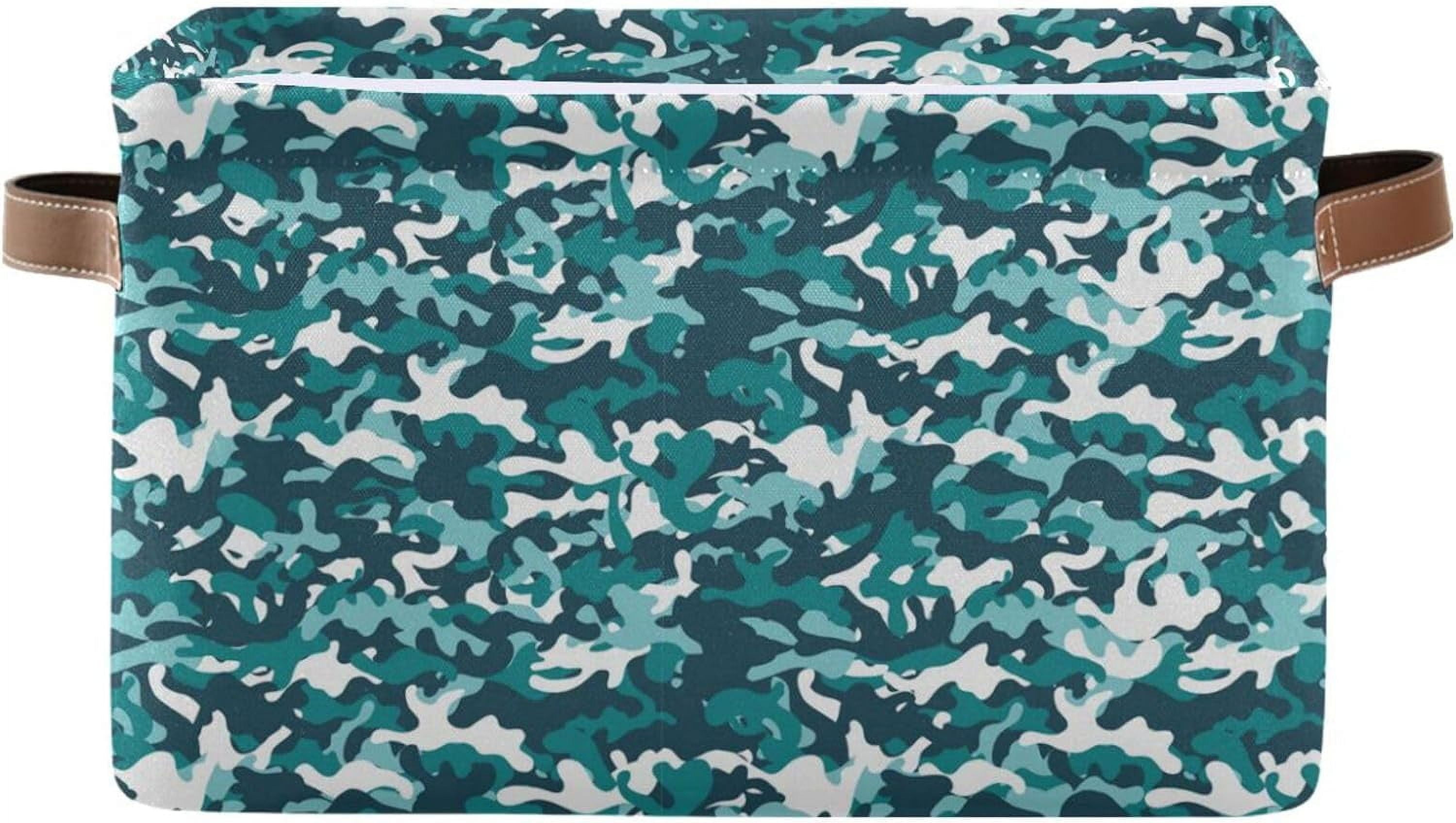 Coolnut Storage Basket Blue Military Camouflage Storage Bin with Handle ...