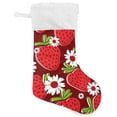 thumbnail image 1 of Coolnut Strawberry Christmas Stocking Personalized Large Candy Stocking, Xmas Stockings Decoration Hanging Gift for Family Holiday Party Ornaments Decor Fireplace, 1 of 7