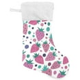 thumbnail image 1 of Coolnut Strawberry Christmas Stocking Personalized Large Candy Stocking, Xmas Stockings Decoration Hanging Gift for Family Holiday Party Ornaments Decor Fireplace, 1 of 7