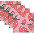 thumbnail image 1 of Coolnut Strawberry Cloth Napkins Set of 6, Reusable Washable Polyester Dinner Table Napkins for Family, Weddings, Parties, Home Decor, 20 x 20 Inch Washcloth Gift, 1 of 7