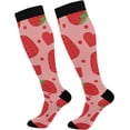 thumbnail image 1 of Coolnut Strawberry Compression Socks, 1 Pack Women Men Long Stocking (20-30mmHg) Travel Knee High Stockings for Athletic Sports,Running,Cycling,Nursing, 1 of 6