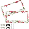thumbnail image 1 of Coolnut Strawberry License Plate Frames 2pcs, Aluminum Universal Car License Plate Holder with Round Hole for US Vehicles, 12"x 6", 1 of 7