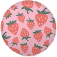 thumbnail image 1 of Coolnut Strawberry Round Placemats Waterproof Non-Slip Washable Place Mats Polyester Table Mats Set of 1 Heat Resistant for Home Kitchen Holiday Party Home Decor Gifts, 1 of 7