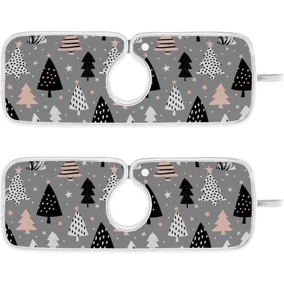 Coolnut Stylish Christmas Tree Kitchen Sink Splash Guard 2 Packs Faucet Absorbent Mats Faucet Handle Drip Catcher Quickly Drying Mat for Kitchen Counter Bathroom, 30"x5.5"
