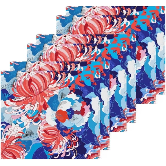 Coolnut Summer Flowers Pattern Washcloths, 2 PCS 12 X 12 Inches Cotton Wash Cloths, Highly Absorbent and Soft Face Towels for Bathroom,Gym,Hotel and Spa
