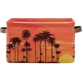 thumbnail image 1 of Coolnut Summer Palm Trees Storage Basket Collapsible Toy Storage Bins Waterproof Canvas Storage Basket with Leather Handles for Home Closets Offices,Kids Toy and Gift Baskets,2PCS Home Decor, 1 of 7