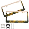 thumbnail image 1 of Coolnut Sunflower 2 Holes Car License Plate Frames 2PCS, Car License Plate Holder with Screw Caps Cover Set Automotive Exterior Parts Decoration for US Vehicles, 1 of 7