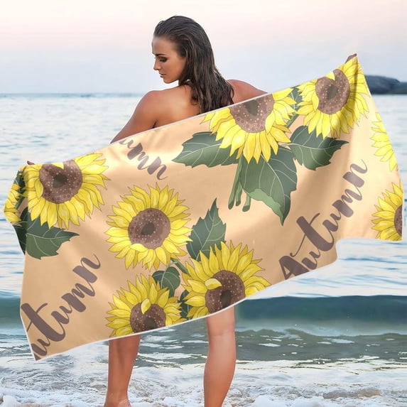 Coolnut Sunflower Beach Towel Quick Dry Absorbent Bath Towels Sandproof Lightweight Towel for Gym Yoga Sports Swimming- 30x60in Washcloth Gift