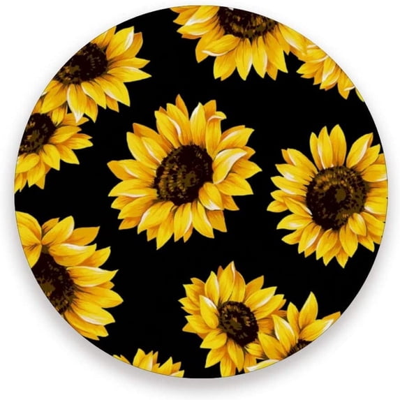 Coolnut Sunflower Coasters Colorful Absorbent Moisture Non-Slip Drink Coaster Vintage Retro Art Funny Ceramic Stone with Cork Base Desktop - Protection Prevent Furniture Damage 4PCS Home Decor