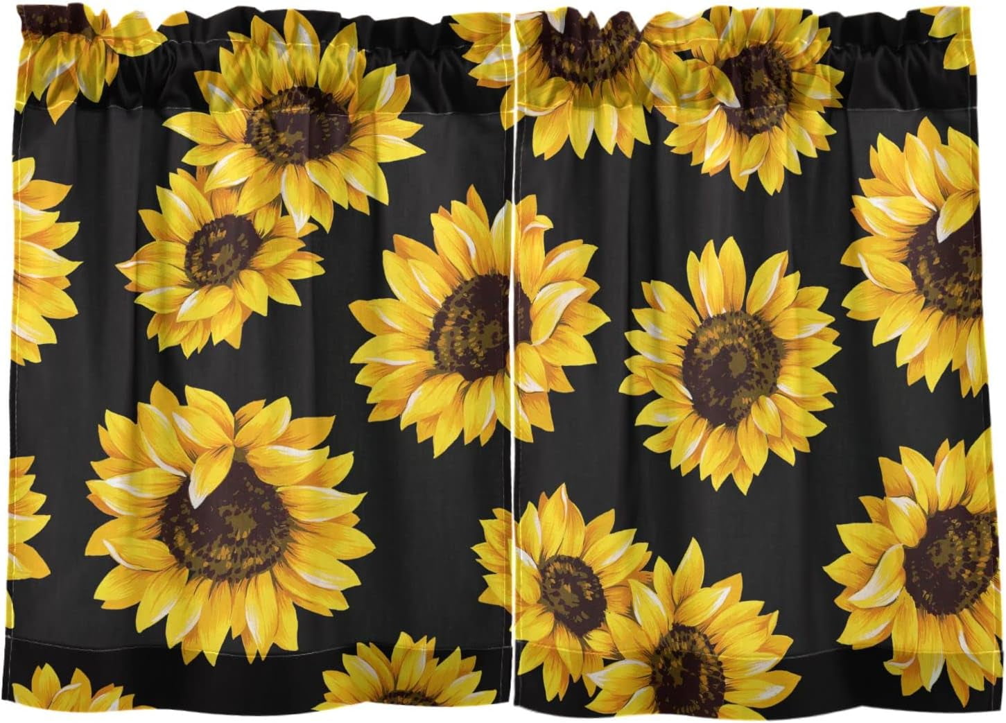 Coolnut Sunflower Kitchen Curtains 2 Panels, UV Protected Tier Curtains