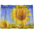 thumbnail image 1 of Coolnut Sunflower Kitchen Curtains 2 Panels, UV Protected Tier Curtains Half Window Curtains Kitchen Tiers for Guest Room Bathroom Sink Laundry Room Basement,24 x 27 Inch, 1 of 6