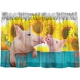 thumbnail image 1 of Coolnut Sunflower Kitchen Curtains 2 Panels, UV Protected Tier Curtains Half Window Curtains Kitchen Tiers for Guest Room Bathroom Sink Laundry Room Basement,24 x 27 Inch, 1 of 6