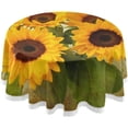 thumbnail image 1 of Coolnut Sunflower Round Tablecloth, Washable Oil Proof Table Cover for Kitchen Holiday Party Wedding Picnic Decoration, 1 of 7