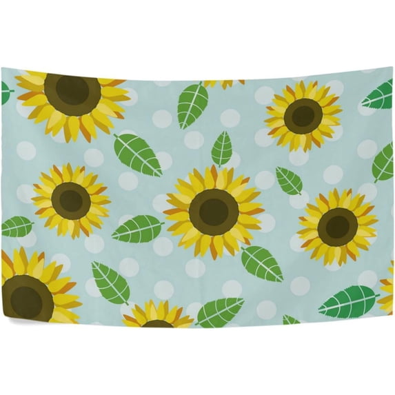 Coolnut Sunflower Tapestry Washable Polyester Art Wall Hanging Blanket for Living Room Bedroom Dorm Party, 60 x 51 Inch Home Decor Gifts