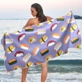 thumbnail image 1 of Coolnut Sushi in Purple Beach Towel Quick Dry Absorbent Bath Towels Sandproof Lightweight Towel for Gym Yoga Sports Swimming - 31x71in Washcloth Gift, 1 of 7