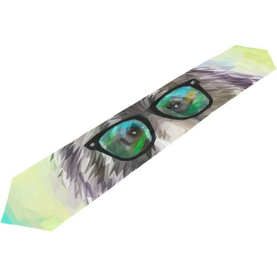 Coolnut Table Runner 13"x90", Bear Wear Sunglass Washable Table Cloth Runner for Holiday Home Wedding Table Top Decoration