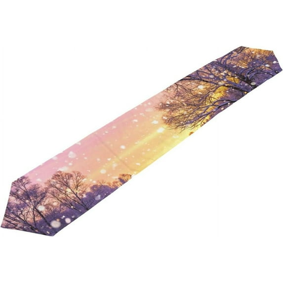 Coolnut Table Runner 13"x90", Beautiful Winter Landscape Washable Table Cloth Runner for Holiday Home Wedding Table Top Decoration