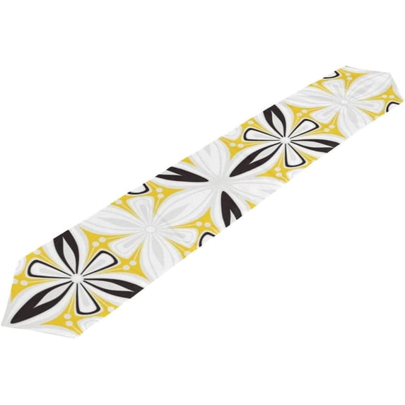Coolnut Table Runner 13"x90", Simple Ethnic Design Washable Table Cloth Runner for Holiday Home Wedding Table Top Decoration