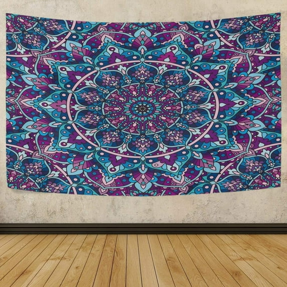 Coolnut Tapestry Wall Hanging Purple Mandala Tapestry Polyester Tapestry Bright Wall Art Wall Blanket Wall Decor for Bedroom Living Room Dorm Decor(60 x 51 inch) Home Decor Gifts