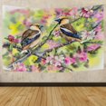 thumbnail image 1 of Coolnut Tapestry Wall Hanging Spring Birds Flowers Tapestry Polyester Tapestry Bright Wall Art Wall Blanket Wall Decor for Bedroom Living Room Dorm Decor（60 x 51 inch） Home Decor Gifts, 1 of 7
