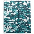 thumbnail image 1 of Coolnut Teal Camouflage Shower Curtain with Hooks, Waterproof Washable Fabric Shower Curtain for Bathroom Bathtub, 60 x 72 Inch Home Decor, 1 of 6