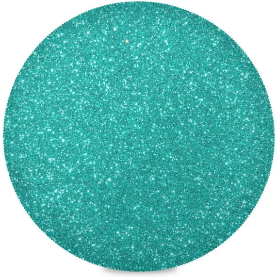 Coolnut Teal Green Glitter Texture Round Placemats Waterproof Non-Slip Place Mats Set of 6 Washable Table Mats for Kitchen Dining Table Party, 15.4 Inch Home Decor Gifts